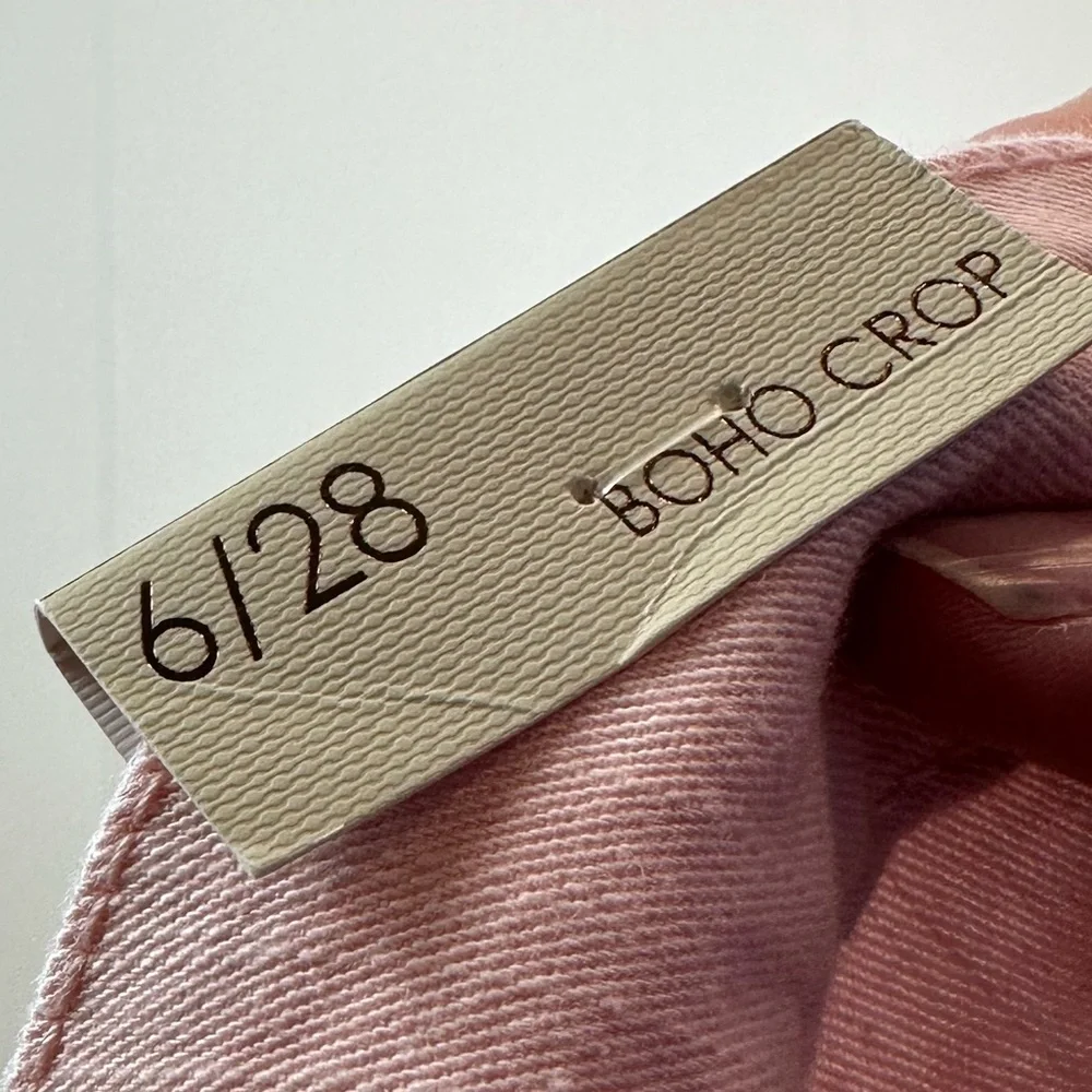 Vintage America Pink Boho Crop Jeans Size 6 - Picture 7 of 7
